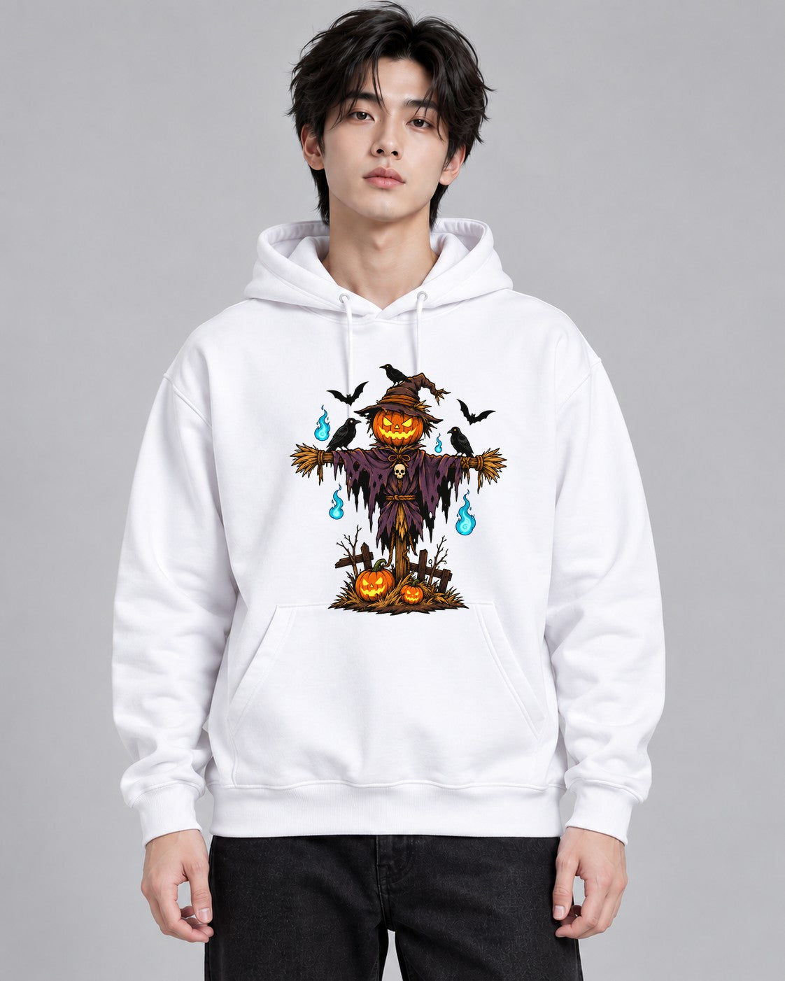 Pumpkin Scarecrow - White