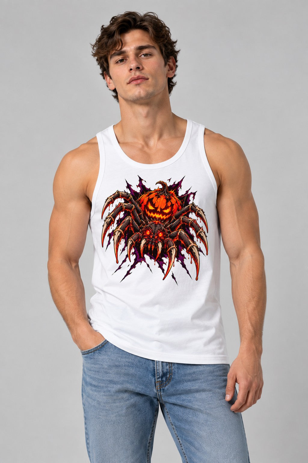 Pumpkin Spider Monster - White