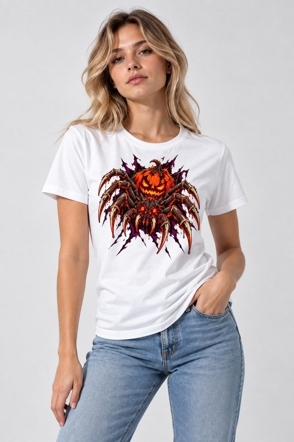 Pumpkin Spider Monster - White