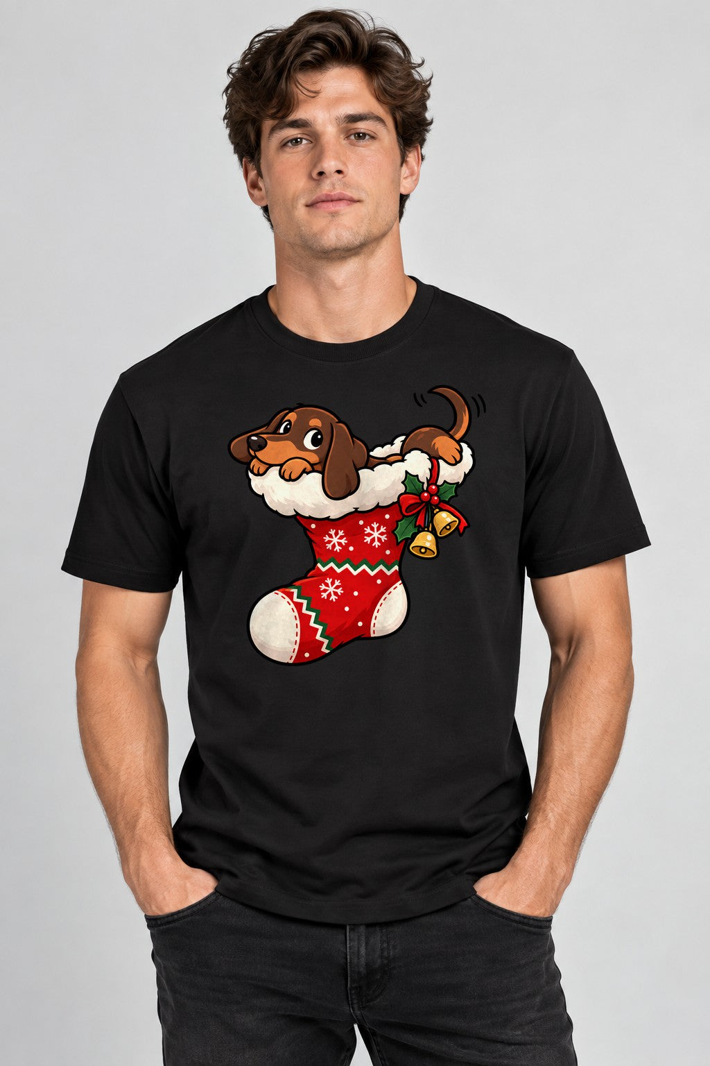 Puppy In Stocking - Black