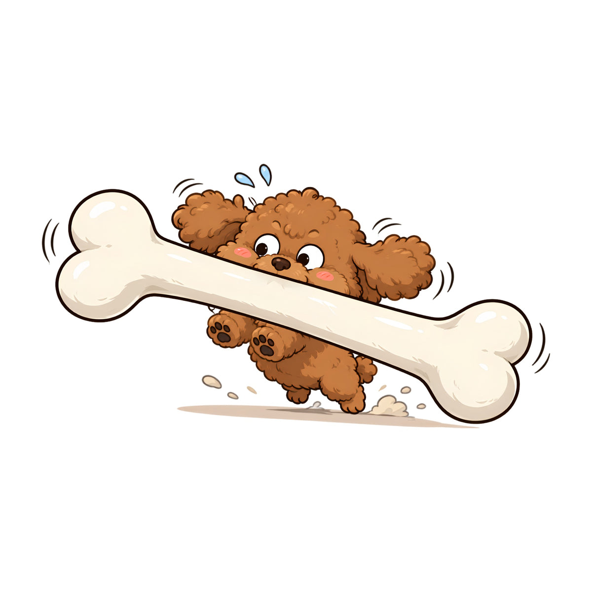 Puppy With Giant Bone