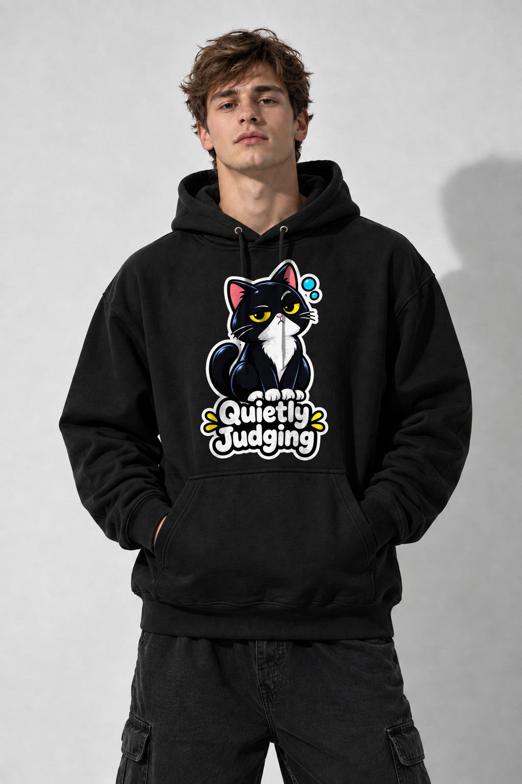 Quietly Judging Cat - Black