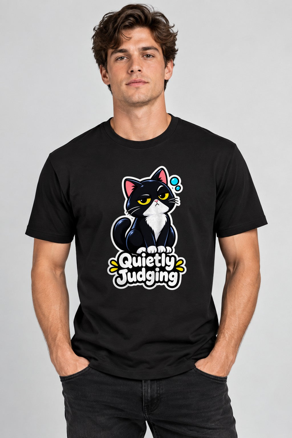 Quietly Judging Cat - Black