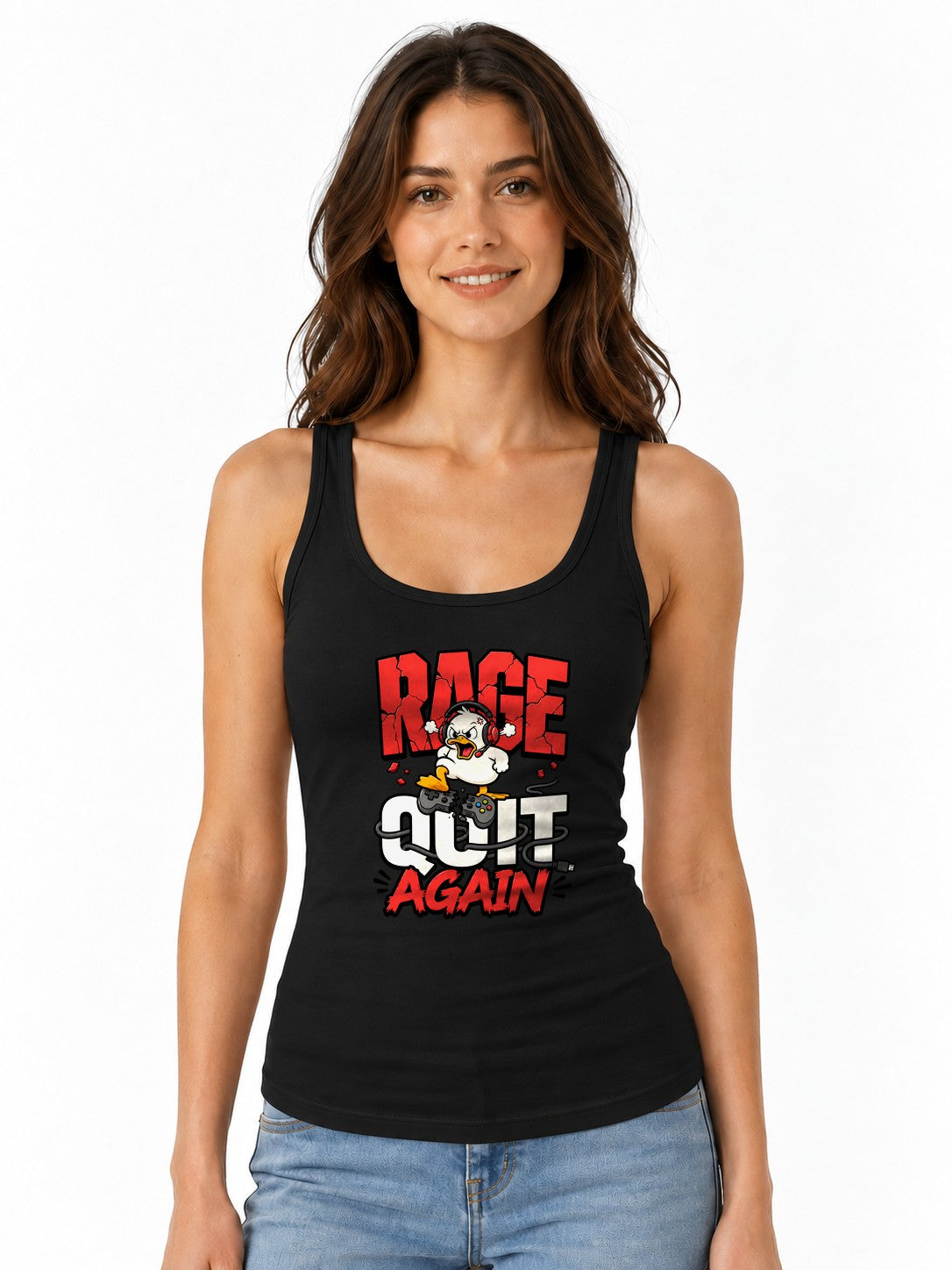 Rage Quit Again Shirt - Funny Gamer Duck Graphic Tee - Black