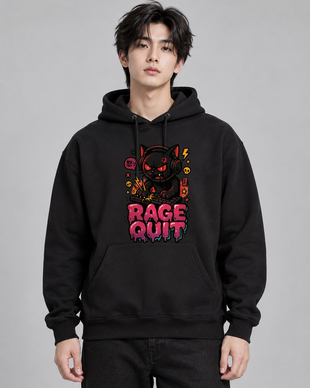 Rage Quit Cat - Black