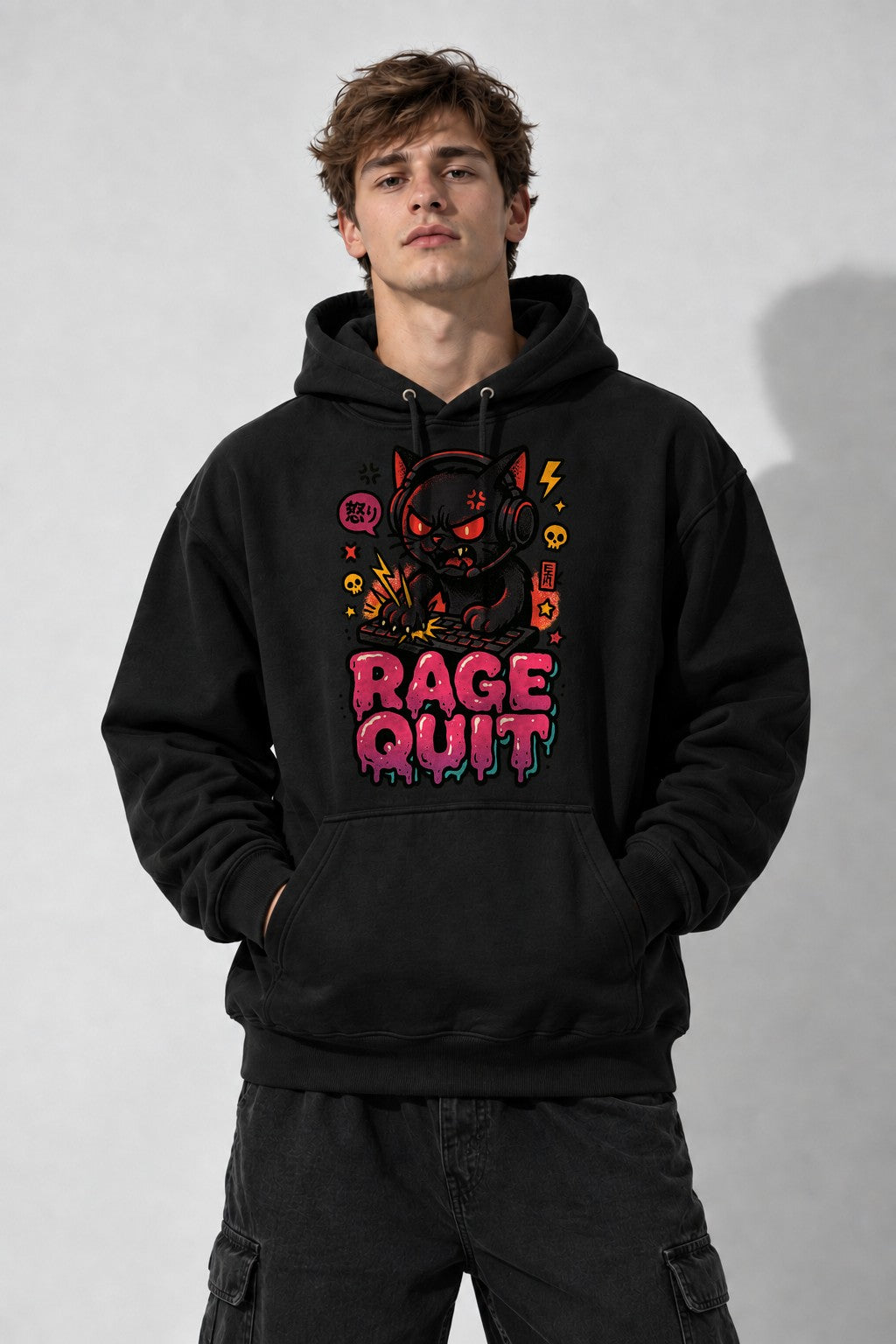 Rage Quit Cat - Black