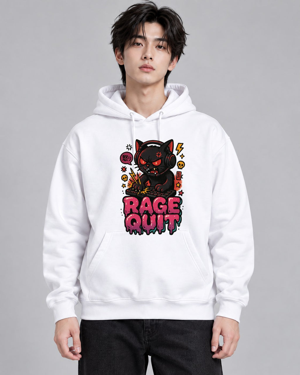 Rage Quit Cat - White