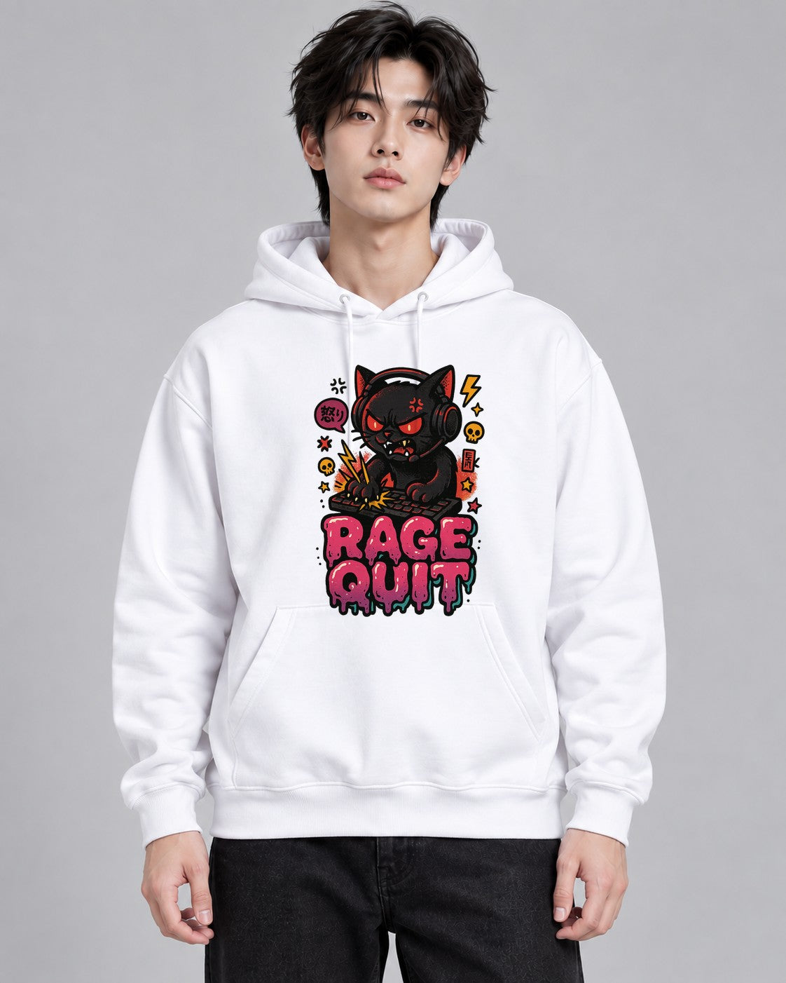 Rage Quit Cat - White