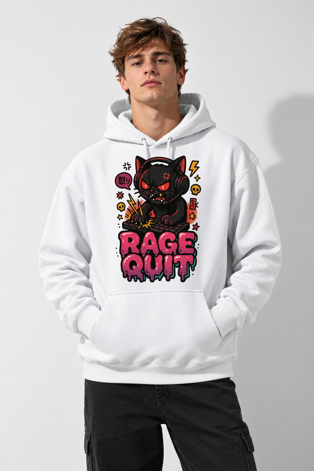 Rage Quit Cat - White