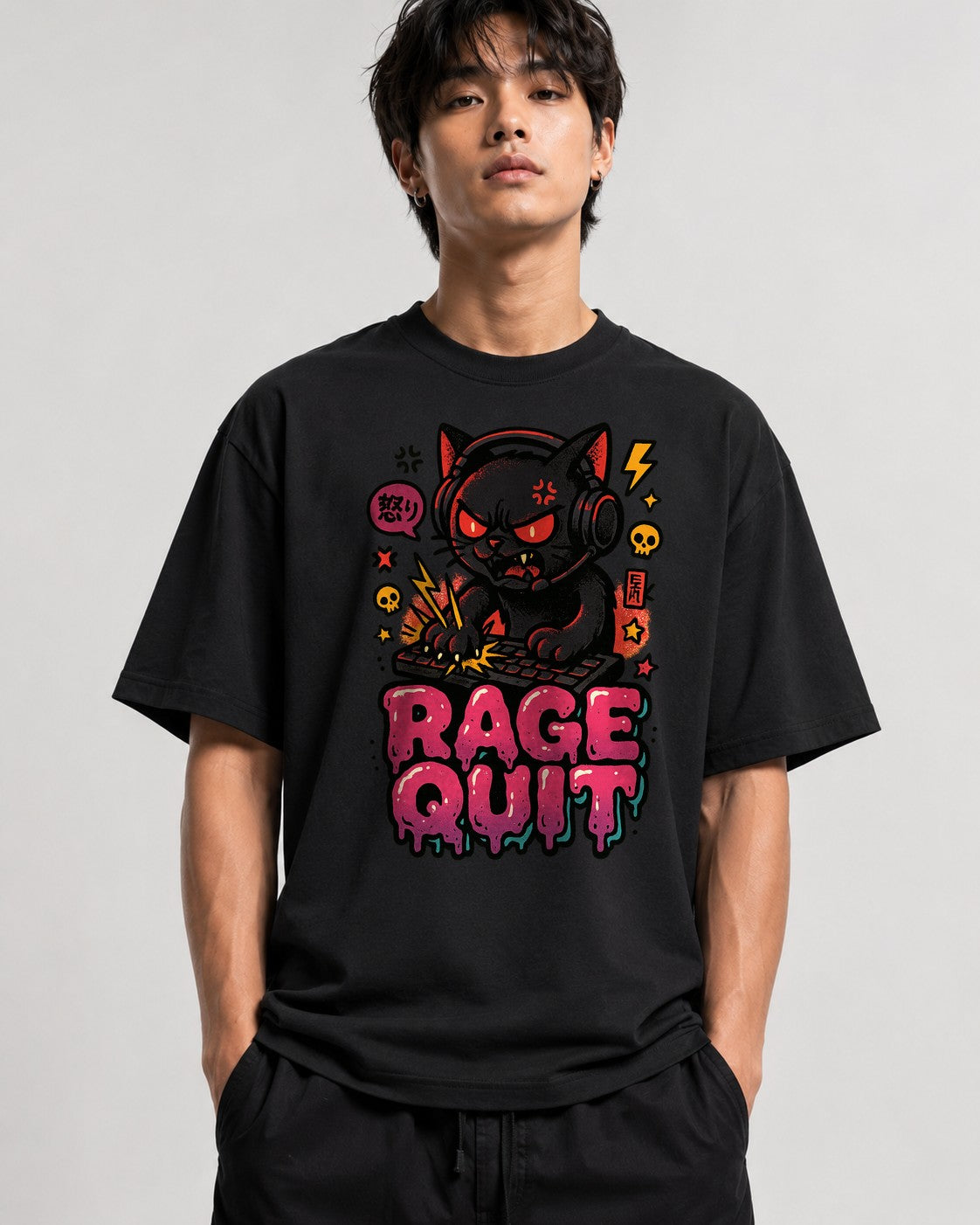 Rage Quit Cat - Black