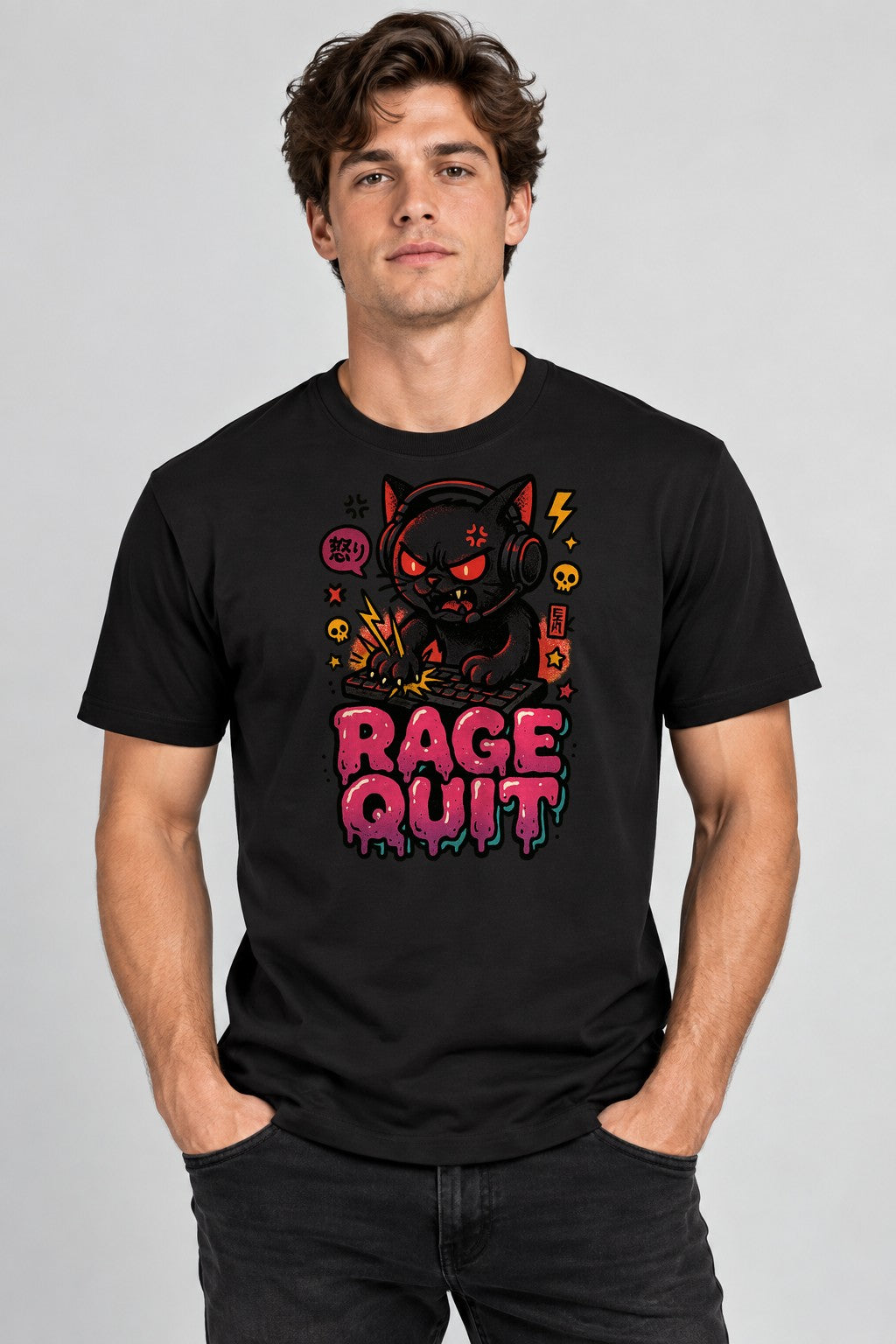 Rage Quit Cat - Black