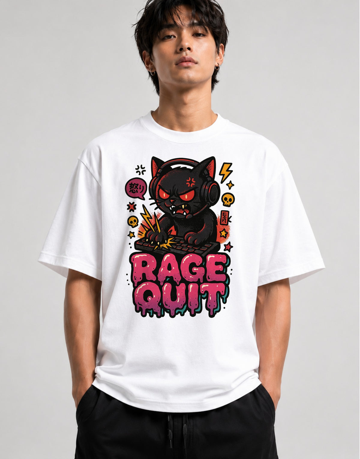 Rage Quit Cat - White