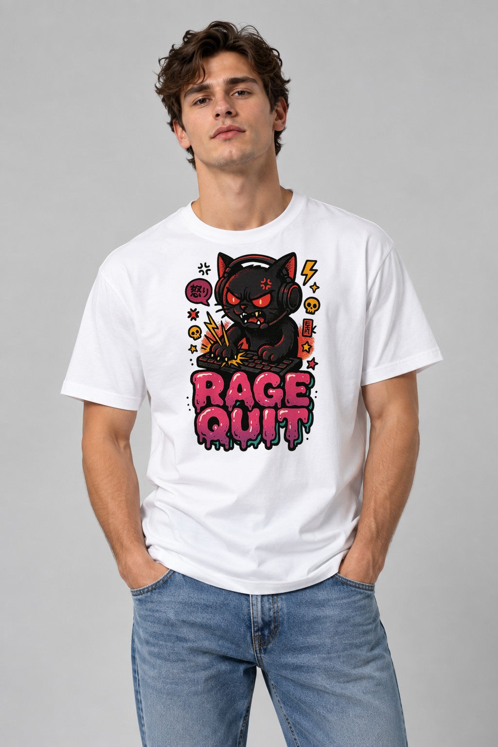 Rage Quit Cat - White