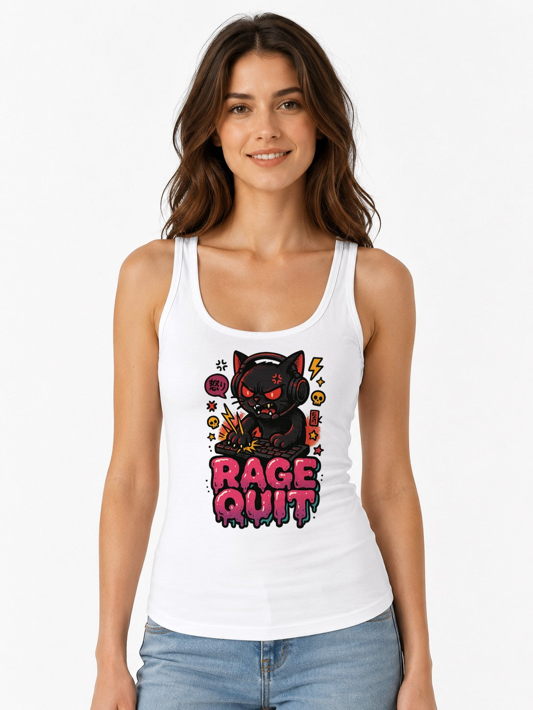 Rage Quit Cat - White