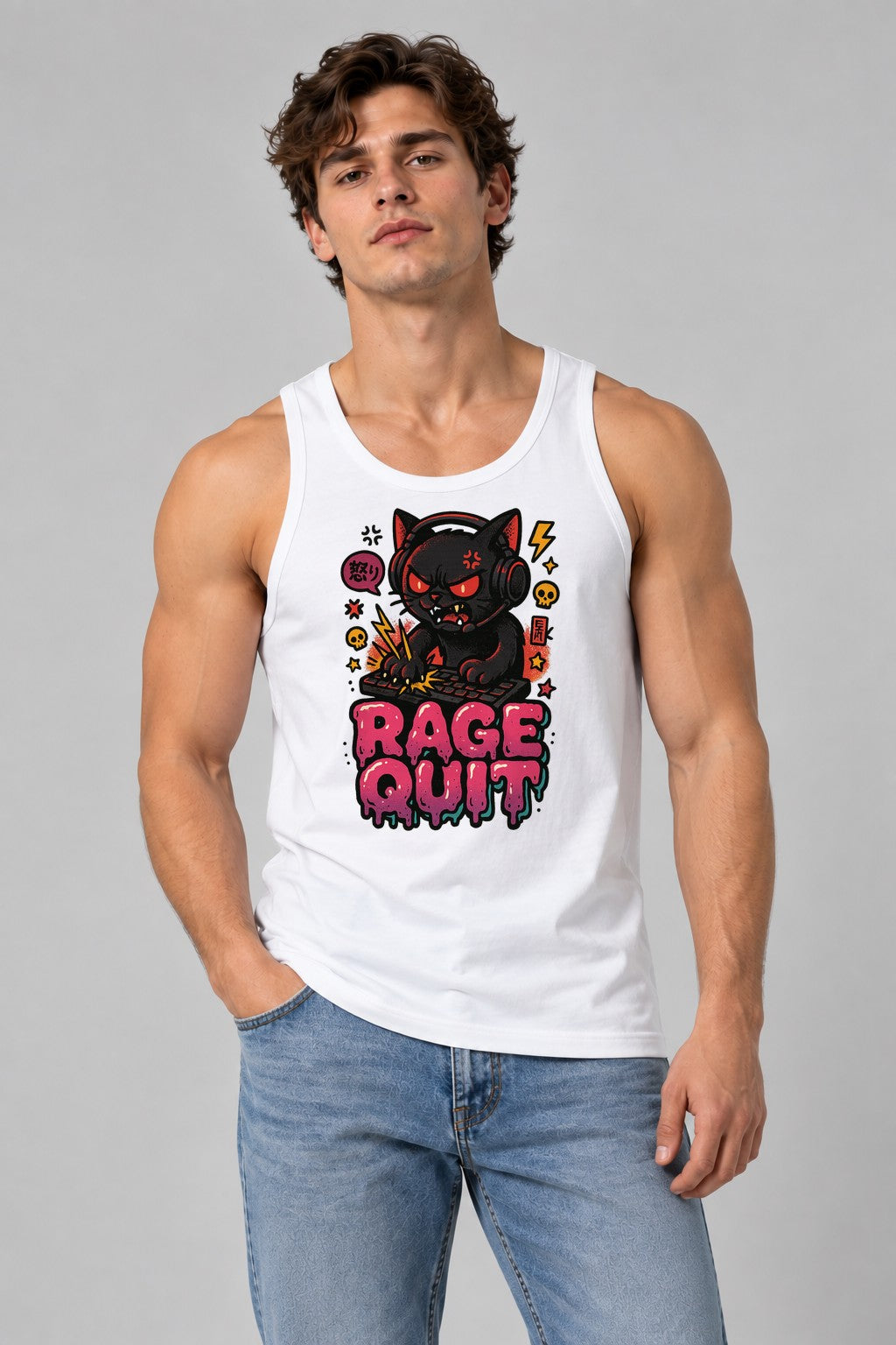 Rage Quit Cat - White