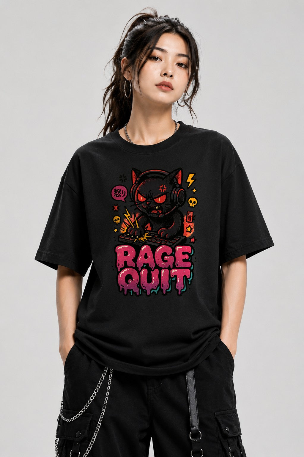 Rage Quit Cat - Black
