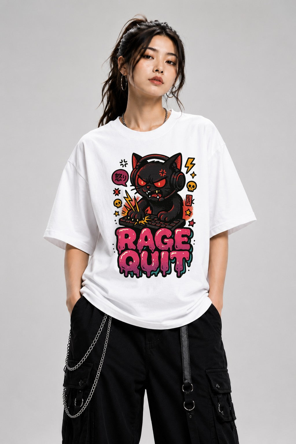Rage Quit Cat - White