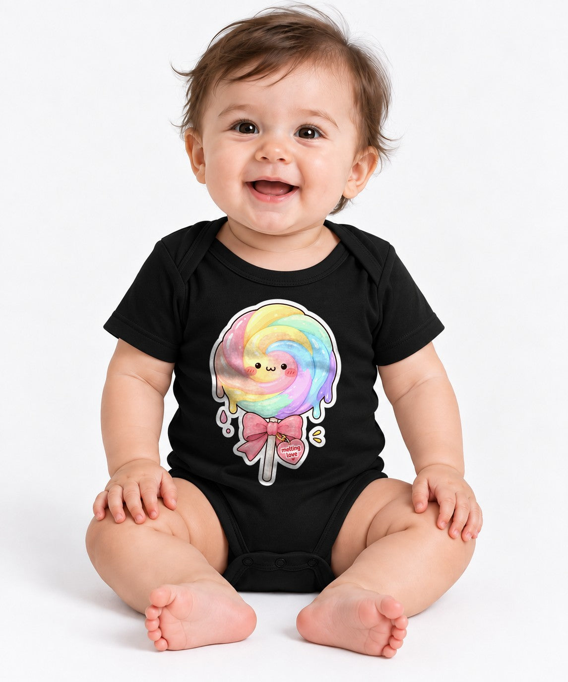 Rainbow Lollipop Love - Black