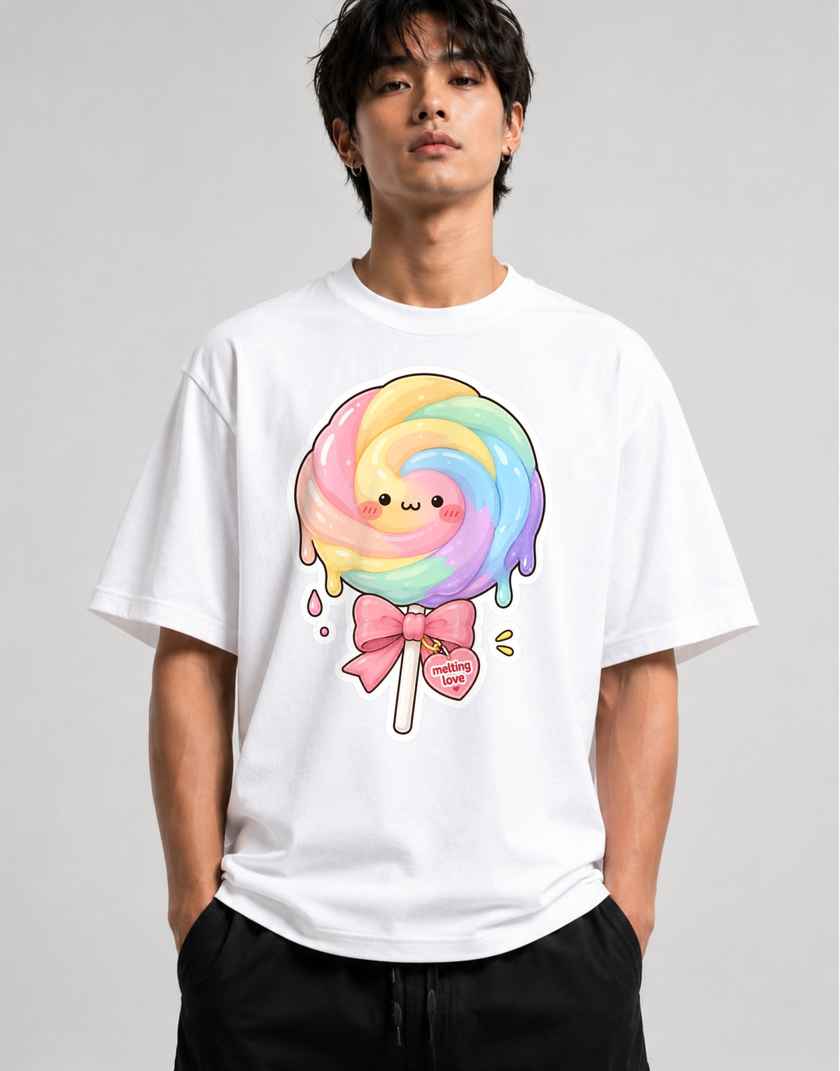 Rainbow Lollipop Love - White