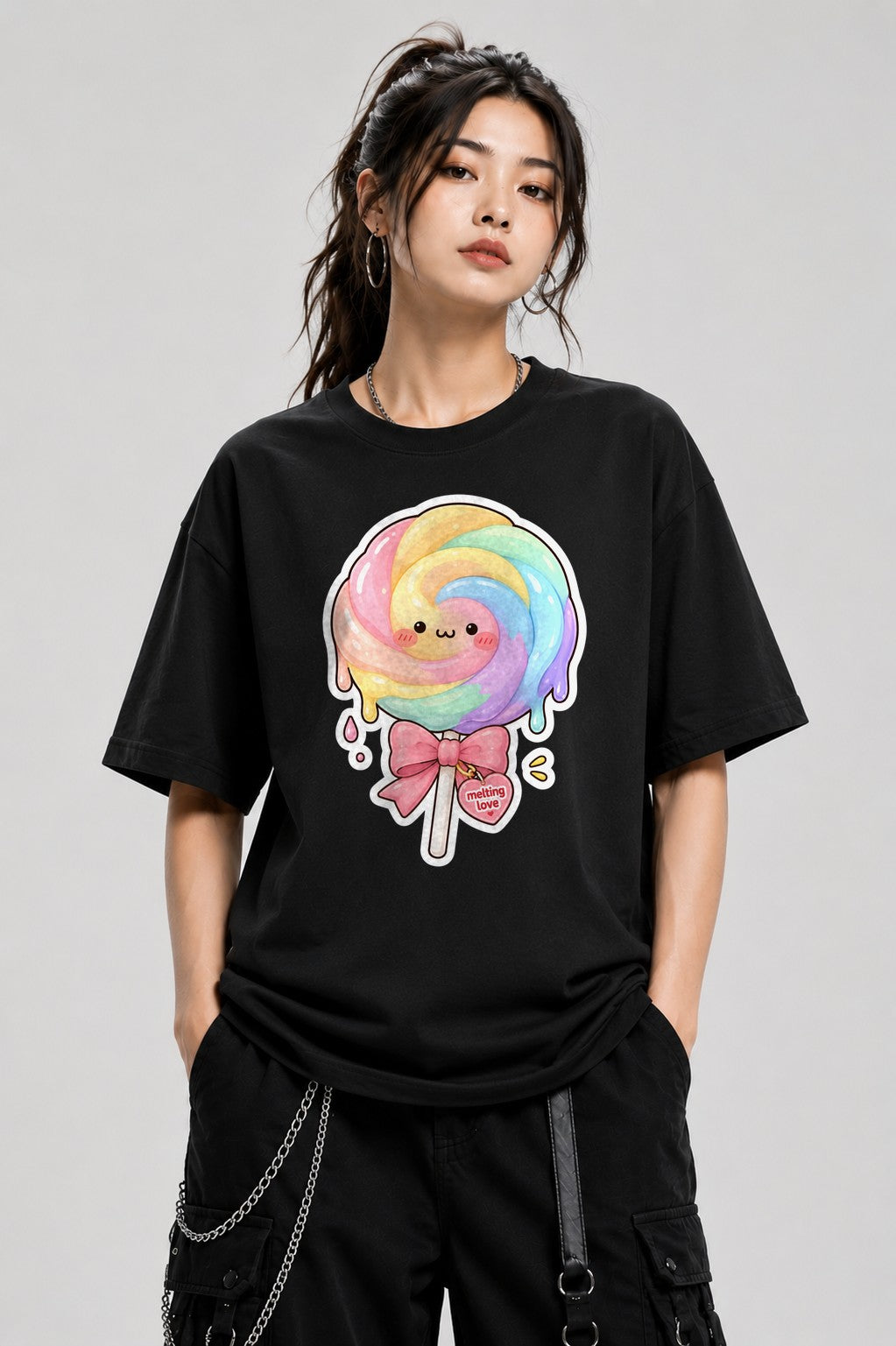 Rainbow Lollipop Love - Black