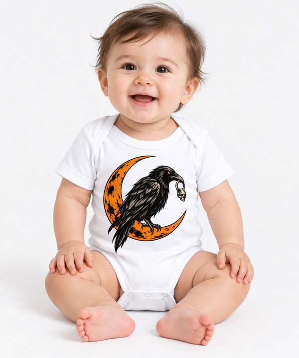 Raven Moon Skull - White