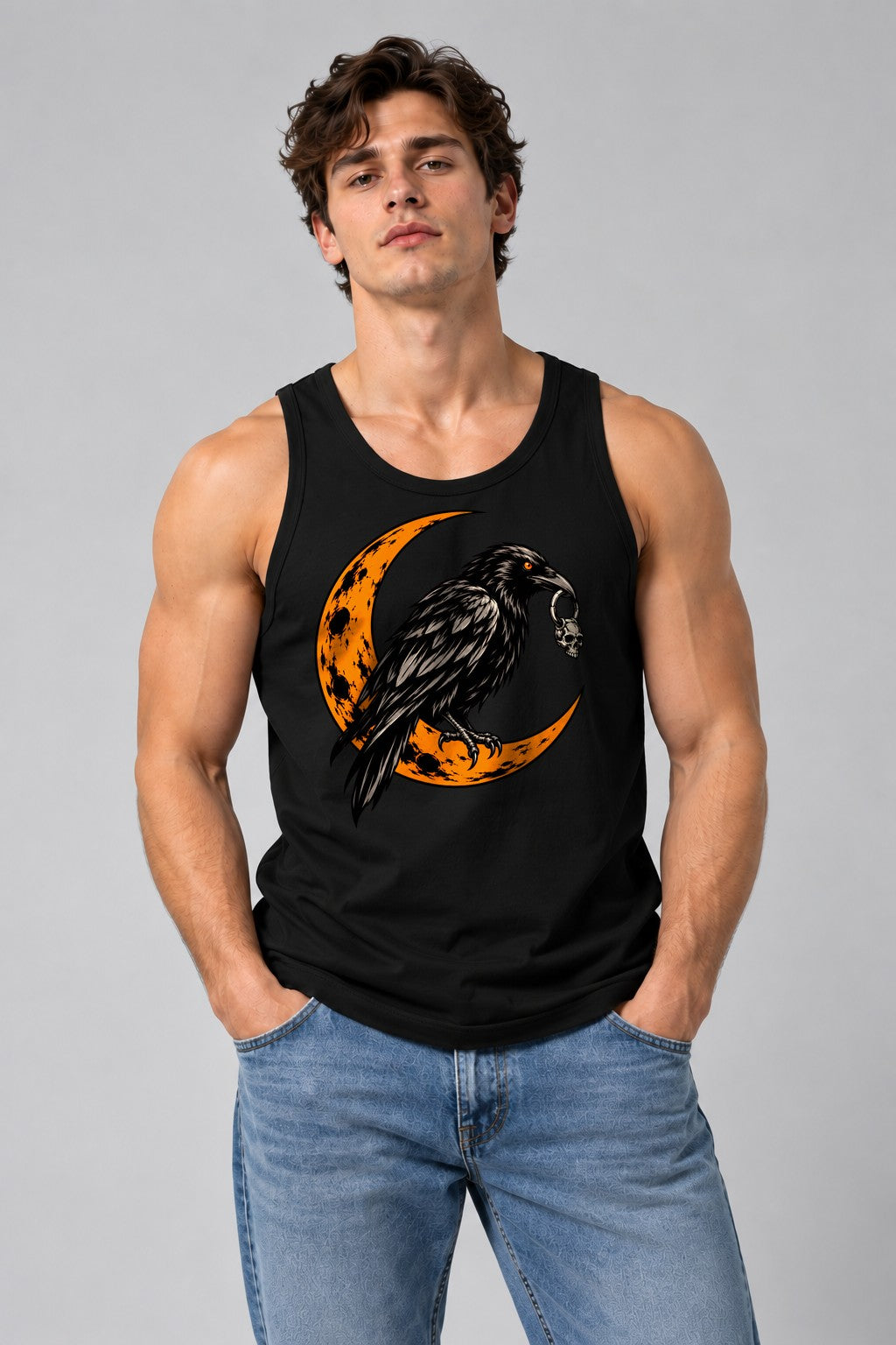 Raven Moon Skull - Black
