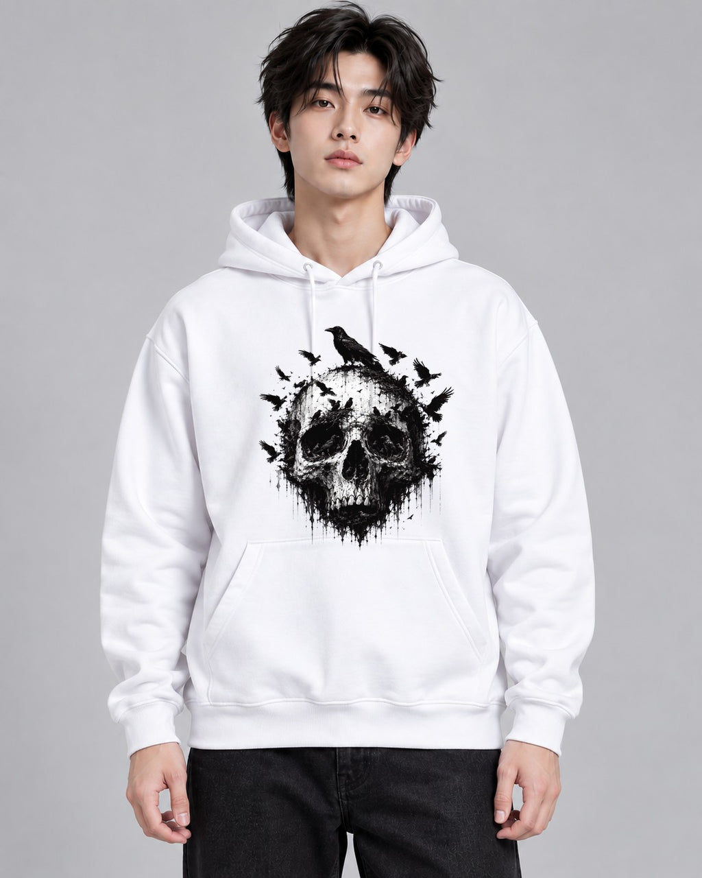Raven Skull - White