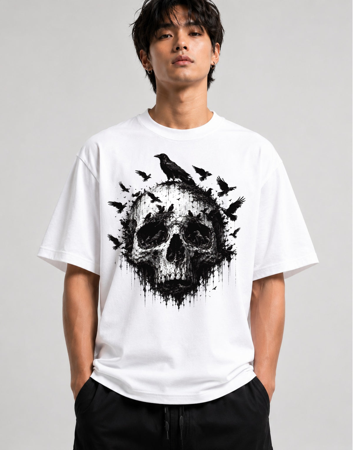 Raven Skull - White