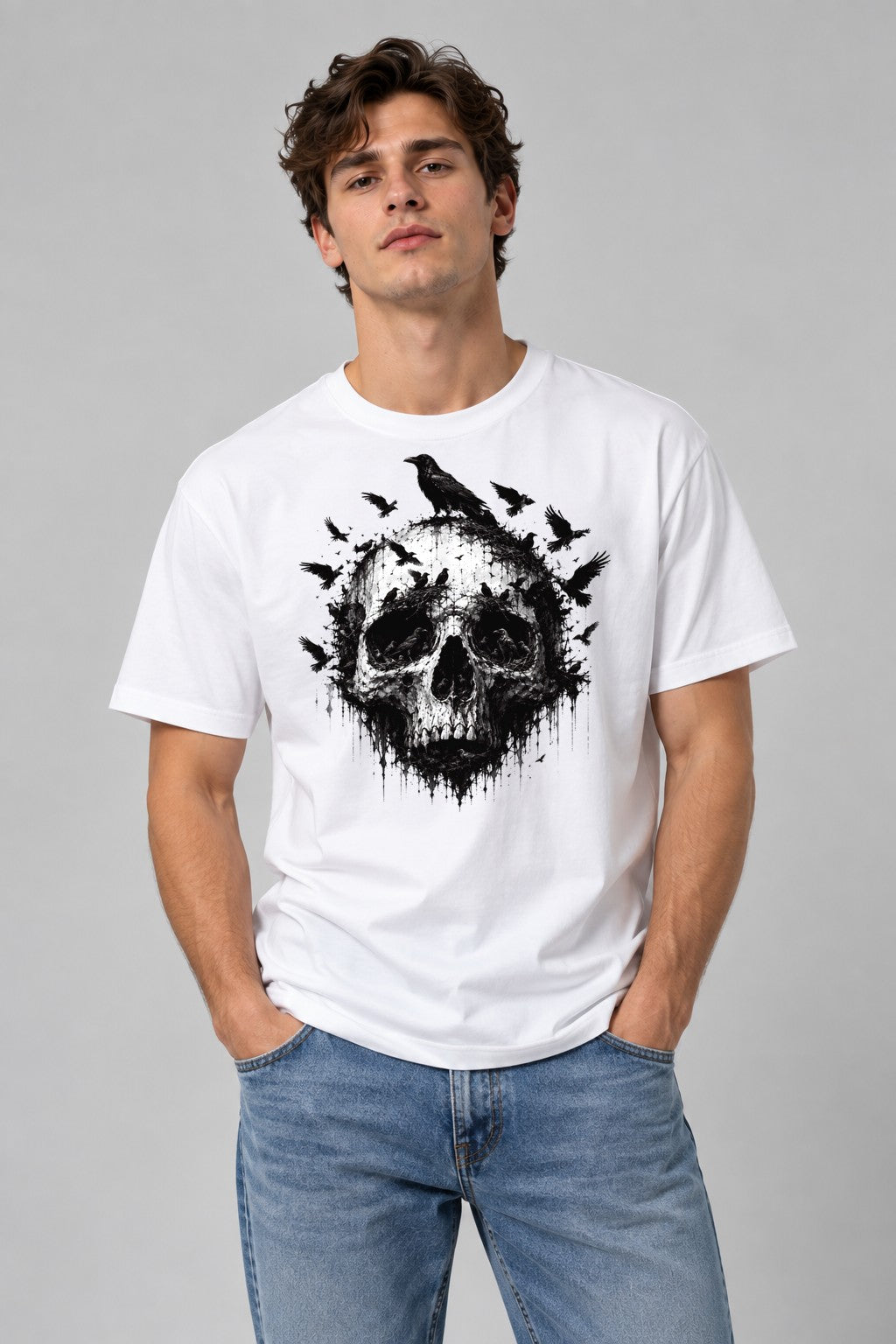 Raven Skull - White