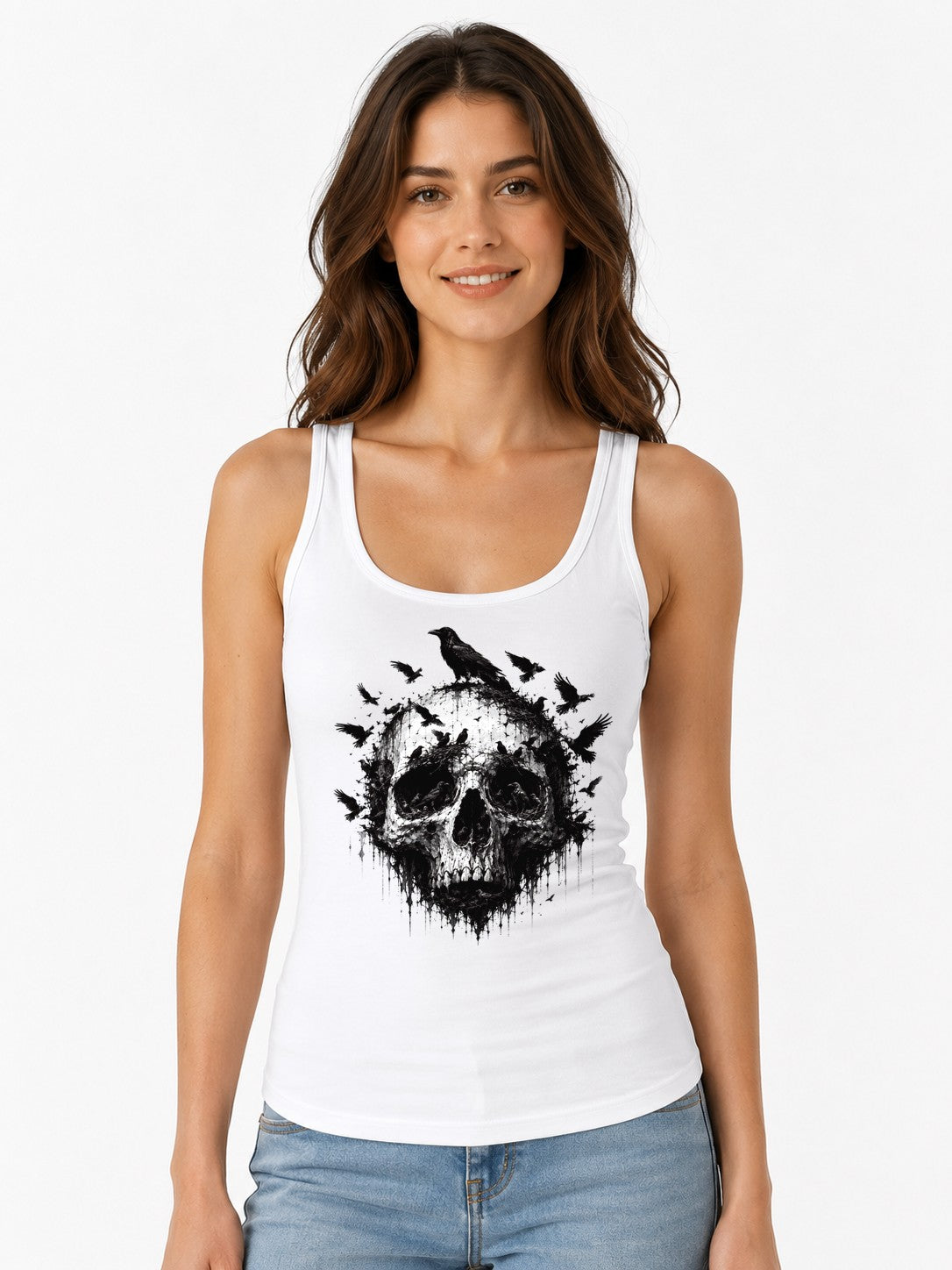 Raven Skull - White