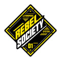Rebel Society Graphic Tee - Industrial Streetwear Badge Design