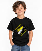 Rebel Society Graphic Tee - Industrial Streetwear Badge Design - Black
