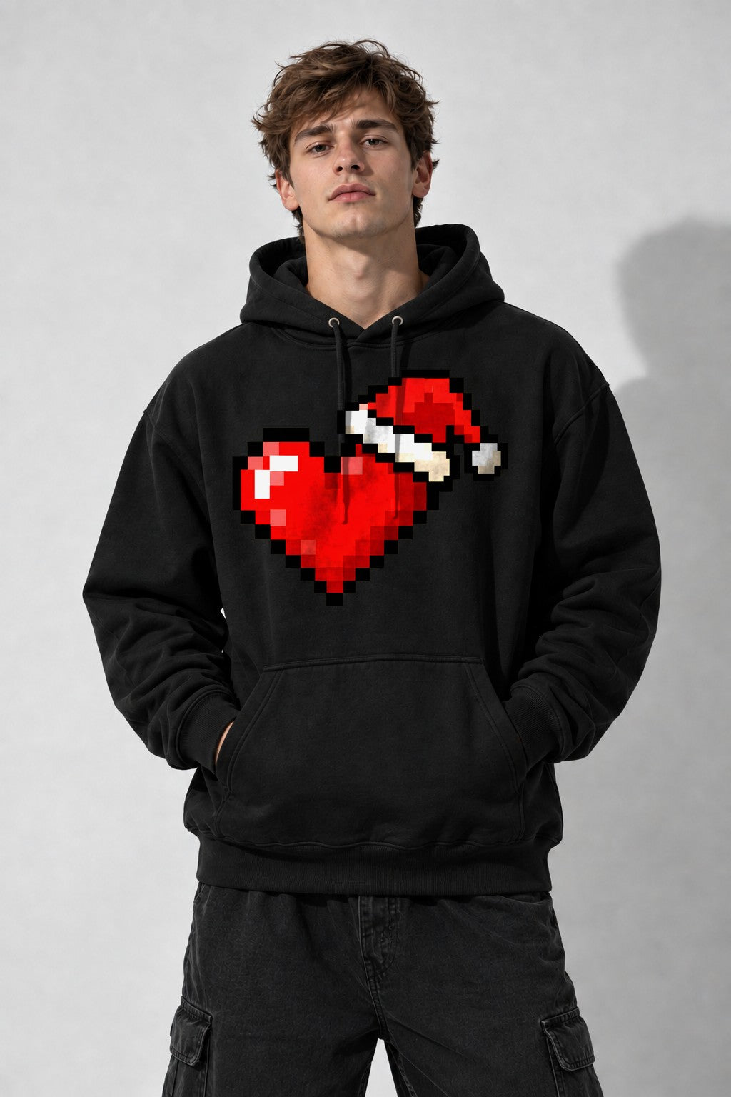 Red Cardinal Heart - Black