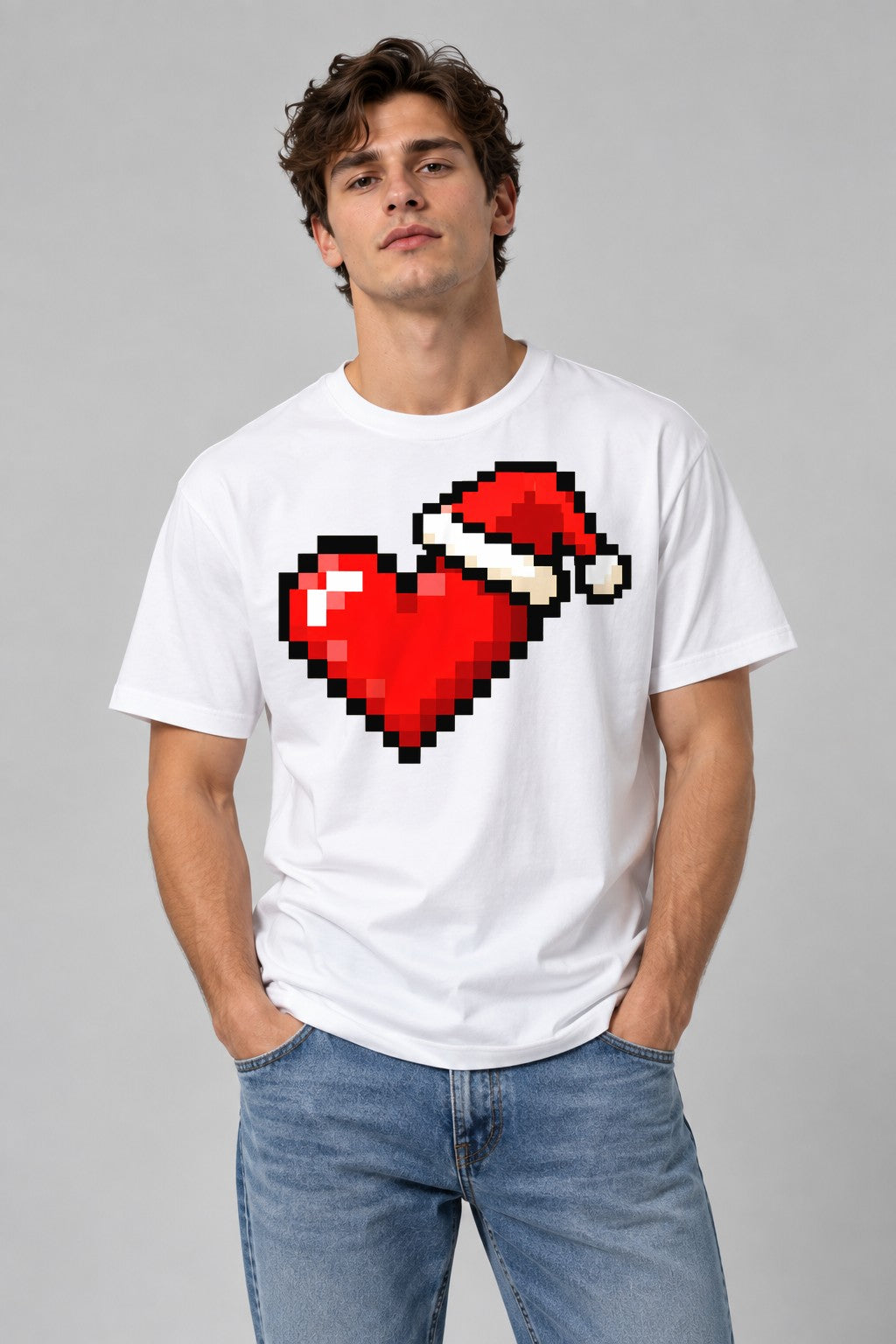 Red Cardinal Heart - White
