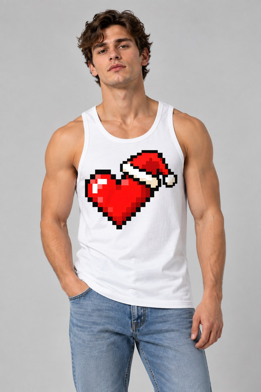 Red Cardinal Heart - White