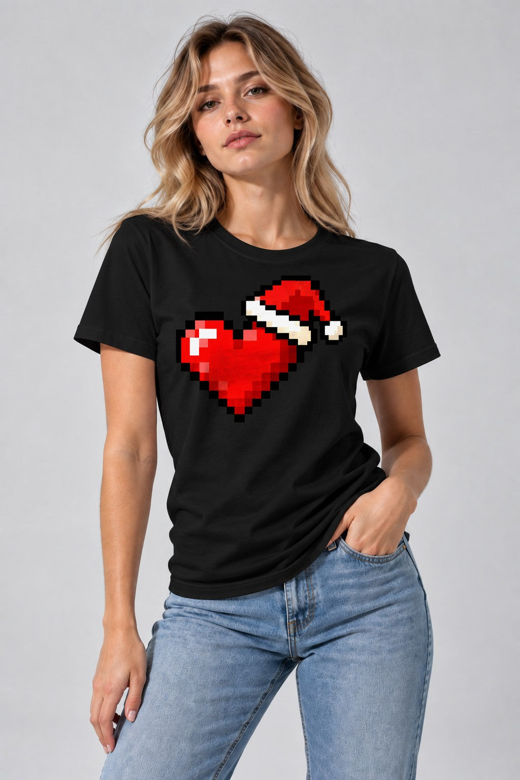 Red Cardinal Heart - Black