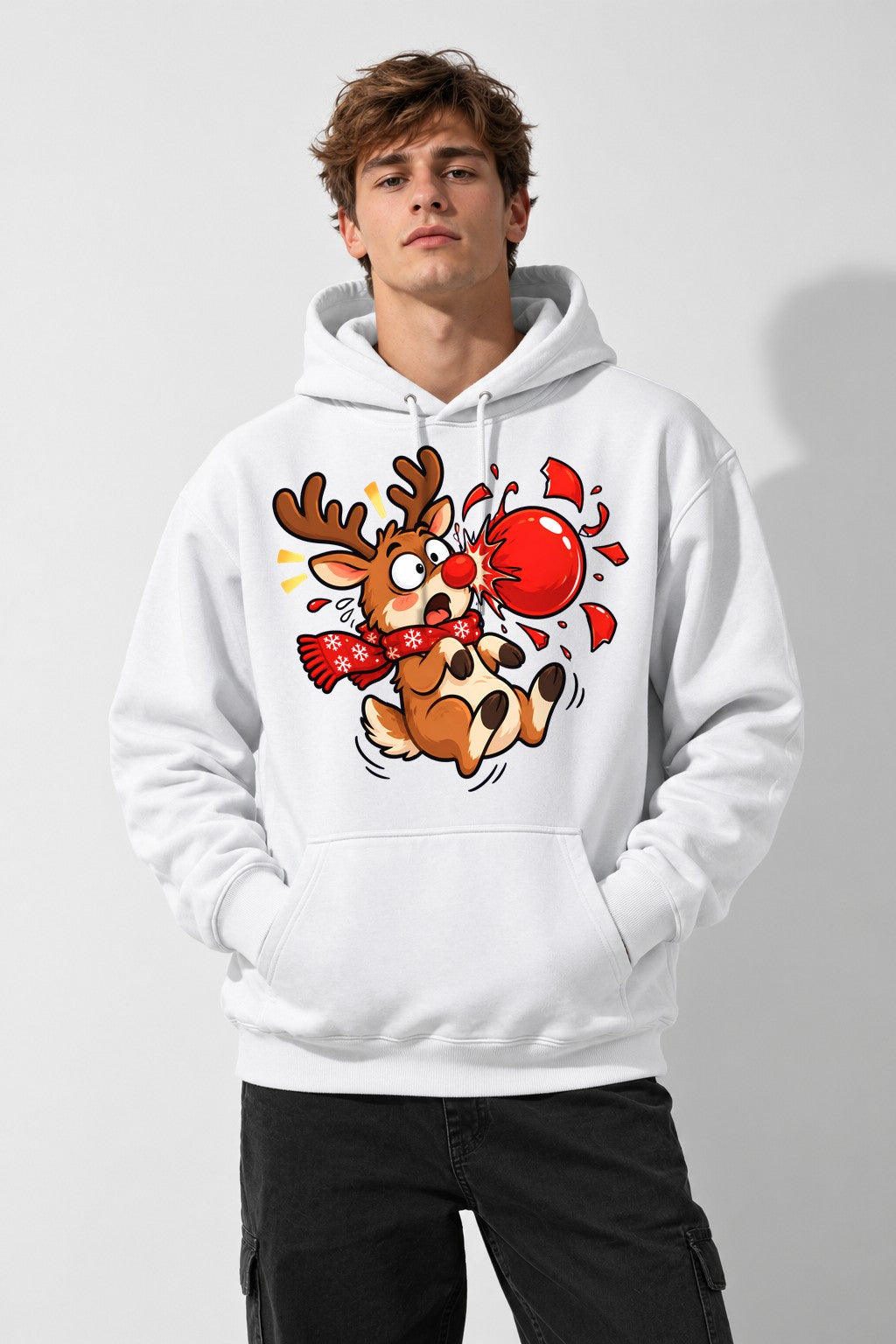 Reindeer Ornament Mishap - White