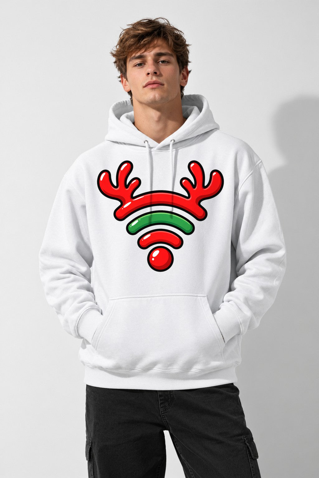 Reindeer WiFi Signal - White