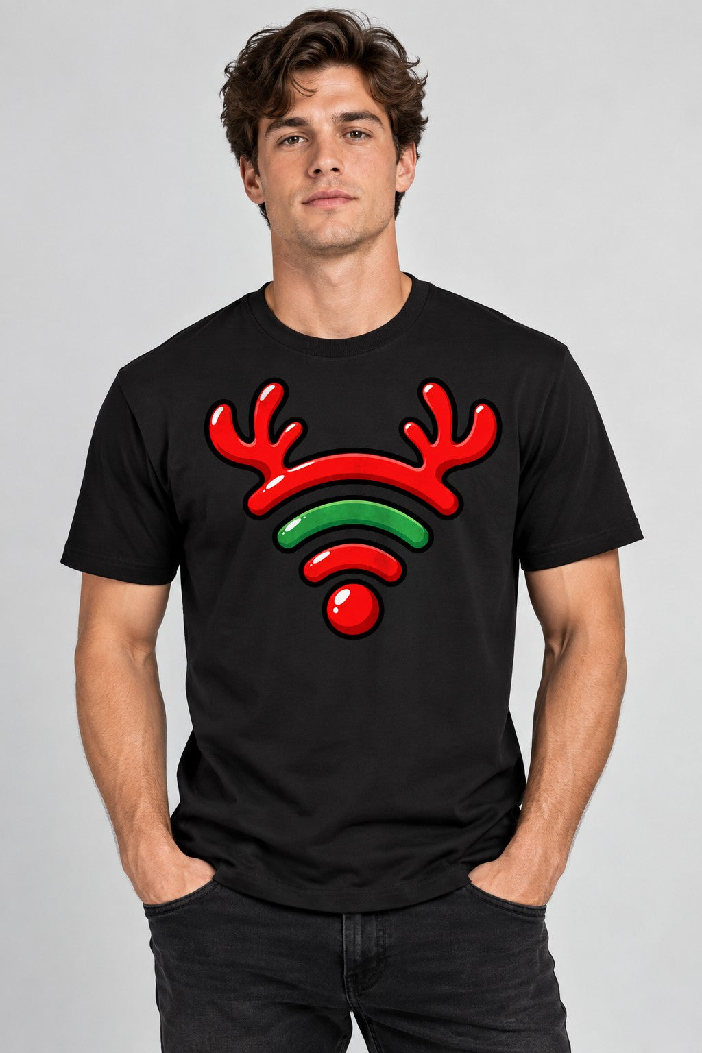 Reindeer WiFi Signal - Black