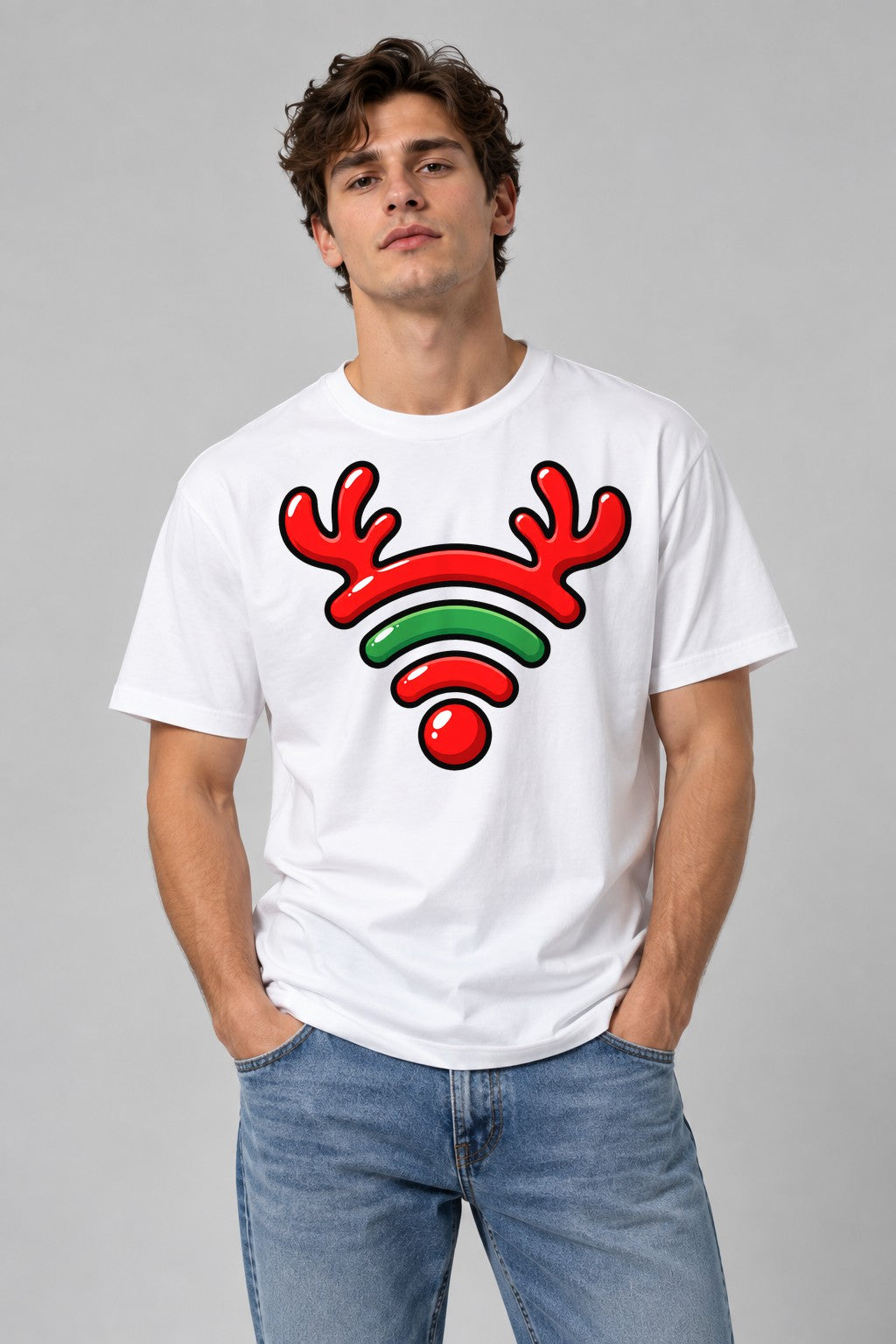 Reindeer WiFi Signal - White