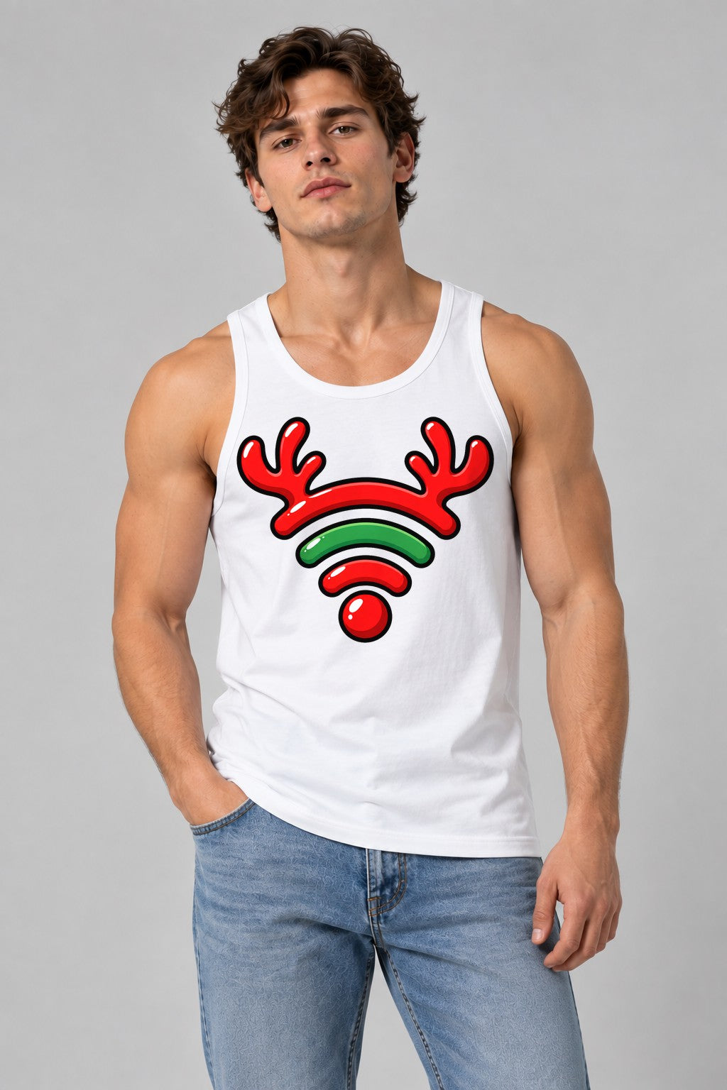 Reindeer WiFi Signal - White