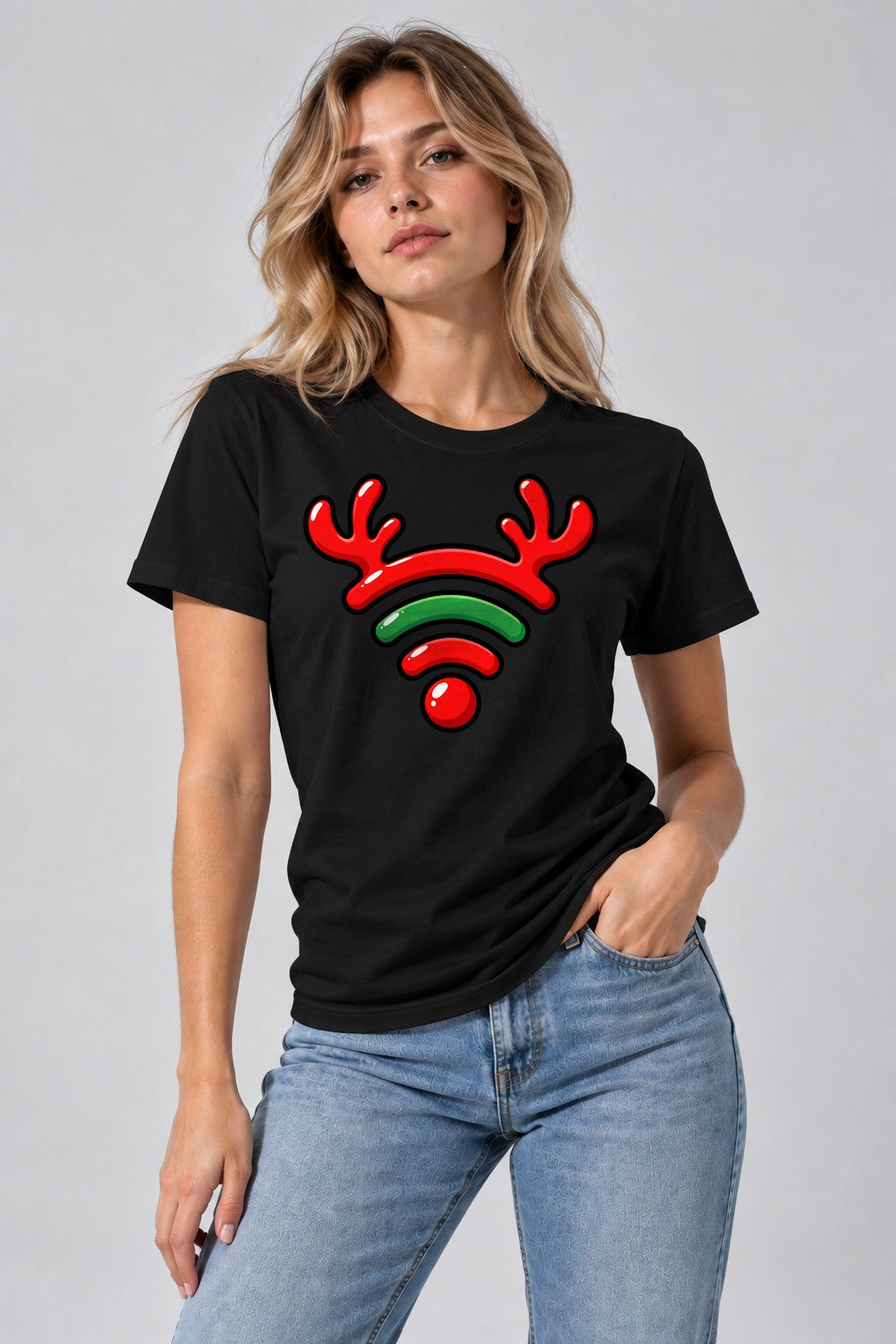 Reindeer WiFi Signal - Black