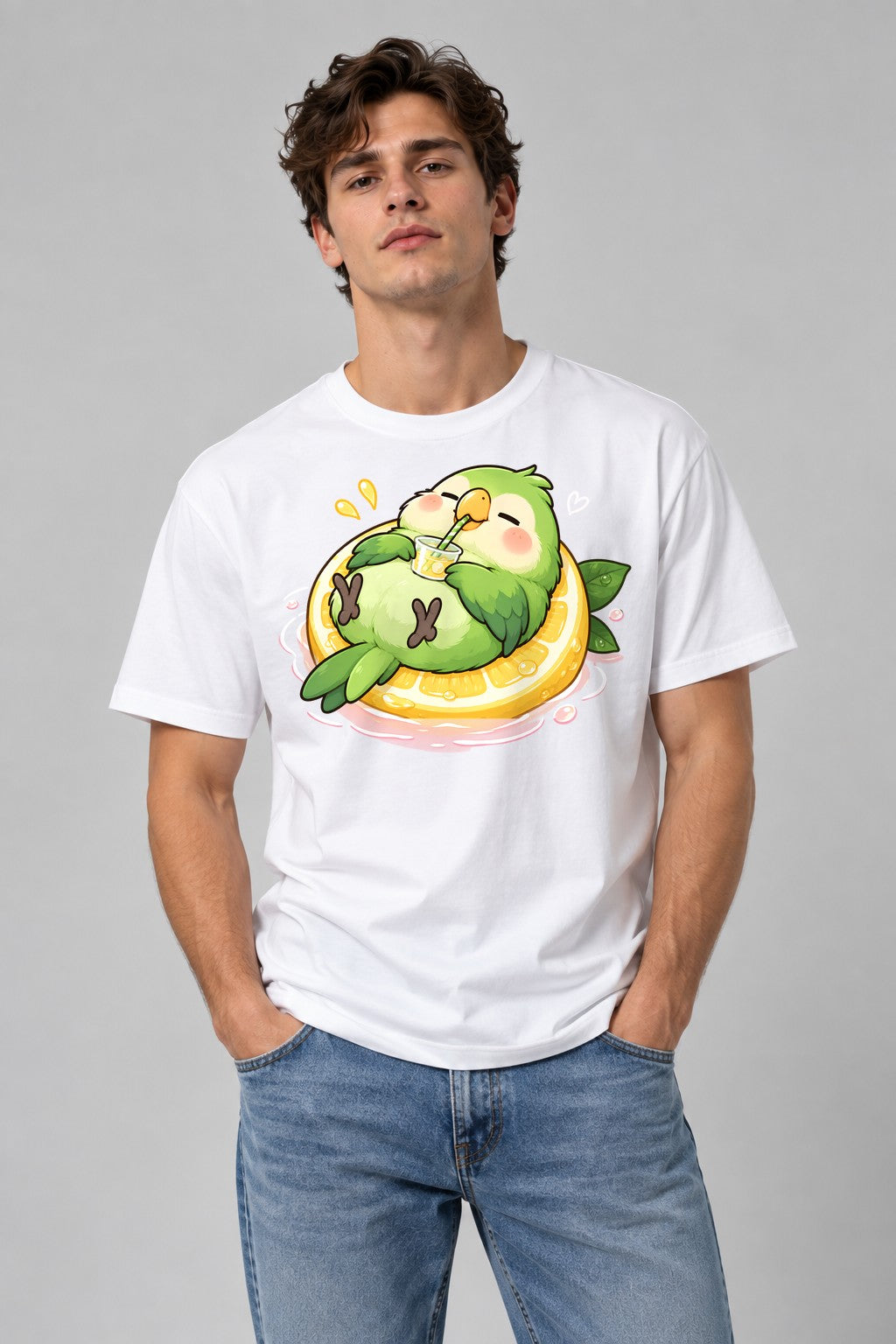 Relaxing Parrot Pool - White
