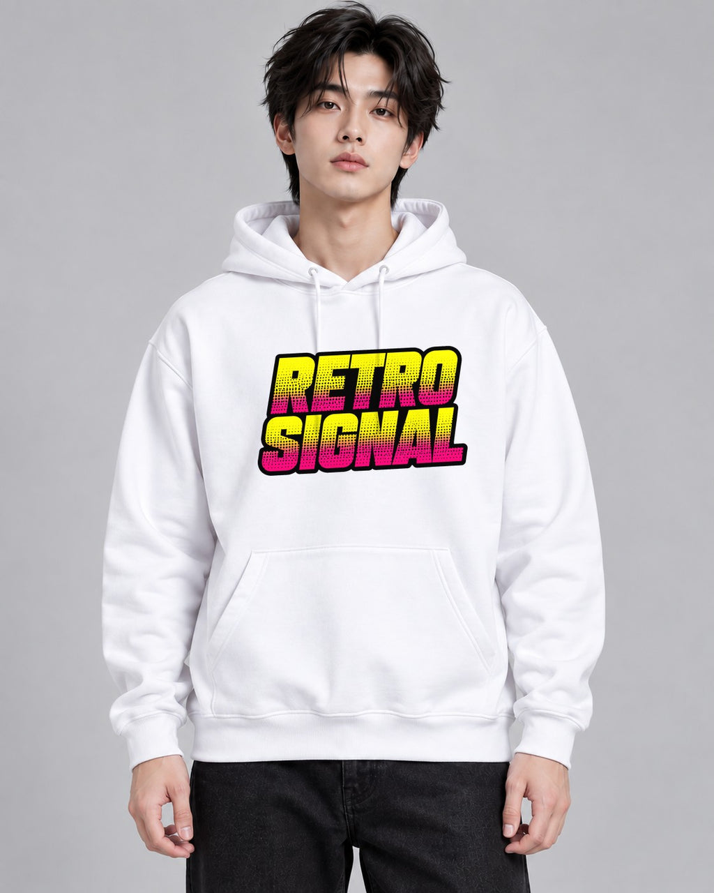 Retro Signal Halftone - White