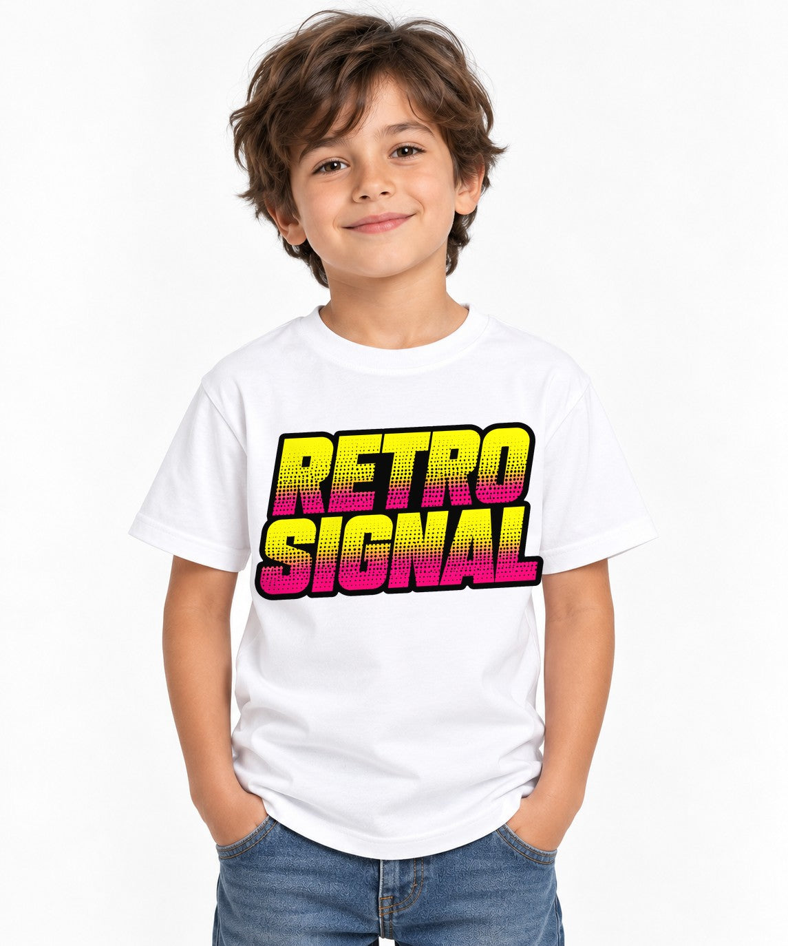 Retro Signal Halftone - White
