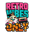 Retro Vibes Only Roller Skate Graphic T-Shirt 80s Aesthetic