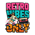 Retro Vibes Only Roller Skate Graphic T-Shirt 80s Aesthetic