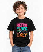 Retro Vibes Only Roller Skate Graphic T-Shirt 80s Aesthetic - Black