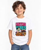 Retro Vibes Only Roller Skate Graphic T-Shirt 80s Aesthetic - White