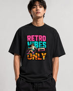 Retro Vibes Only Roller Skate Graphic T-Shirt 80s Aesthetic - Black
